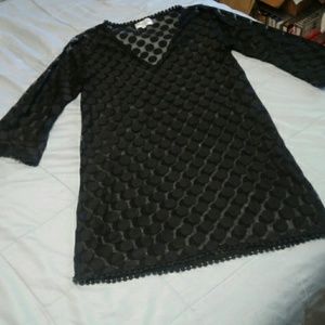 Mudpie Sheer Black Beach Coverup Swim Small